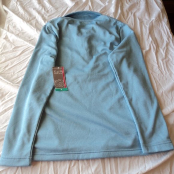 NWT Emily B Activewear Women's Medium Blue Pull On Jacket Half Zipper Fleece - Picture 6 of 8